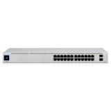 Коммутатор 24PORT 1000M 2SFP POE USW-24-POE UBIQUITI (USW-24-POE)