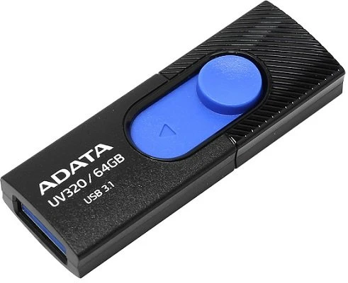 USB Flash ���������� 64GB ADATA UV320 Black/Blue (AUV320-64G-RBKBL)