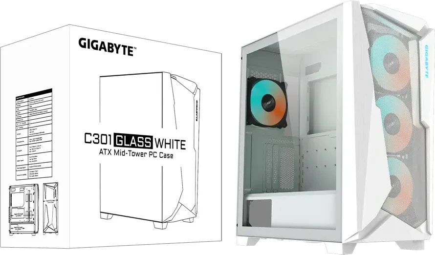  Gigabyte Aorus C301 Glass White