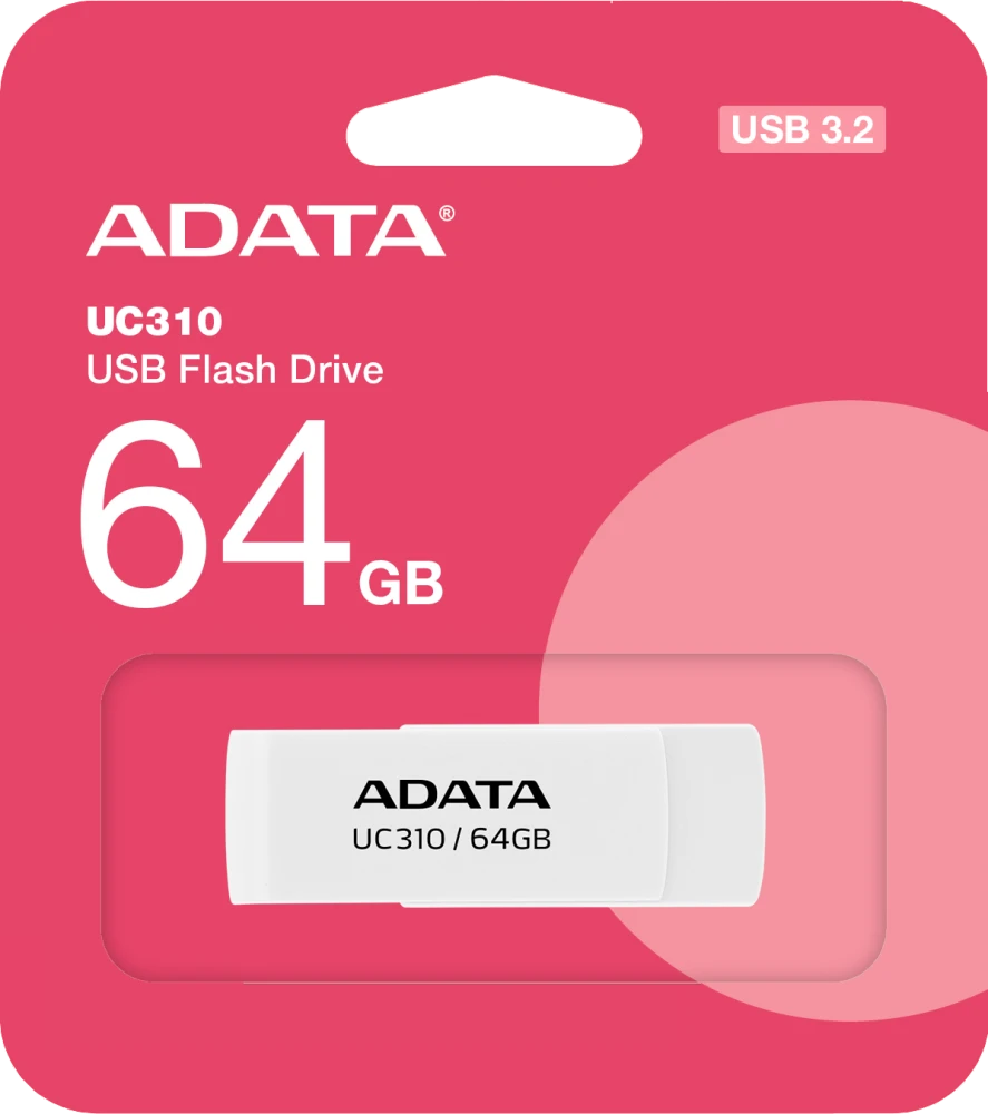 USB Flash ���������� 64GB ADATA UC310 White (UC310-64G-RWH)