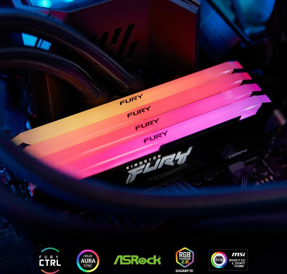����������� ������ 16Gb DDR4 Kingston Fury Beast 3600MHz RGB