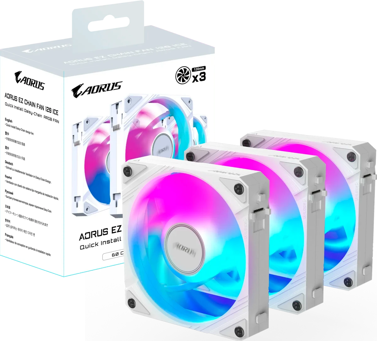 �������� ������������ Gigabyte AORUS EZ CHAIN FAN 120 ICE
