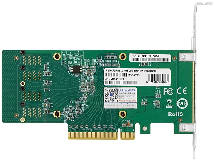 ���� ���������� (�������) PCIe x8 3.0 � 2xSFF8643 �� 2xNVMe ����������� PCIe x4 LR-LINK (LRNV9441-2IR)