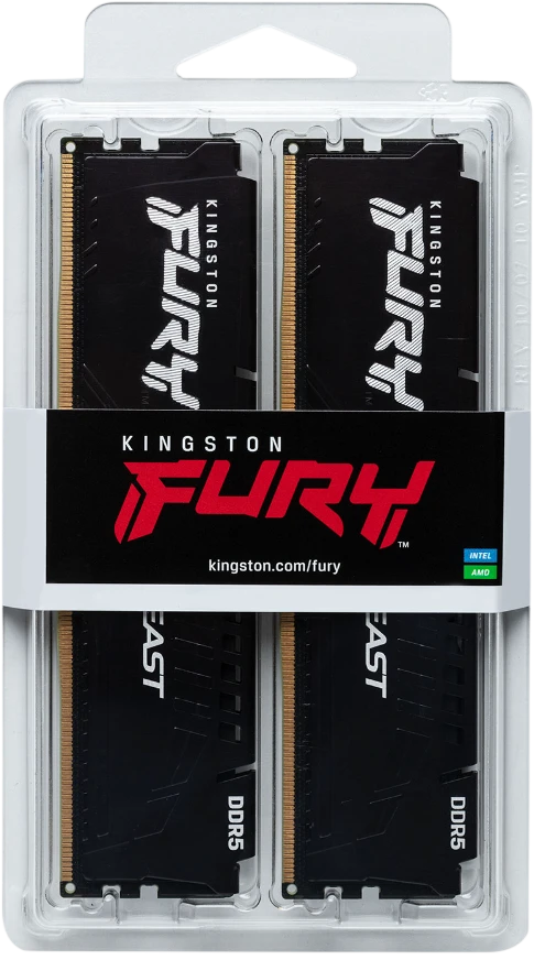 ����������� ������ 32GB DDR5 Kingston Fury Beast 6400MHz Kit of 2 (KF564C32BBEK2-32)